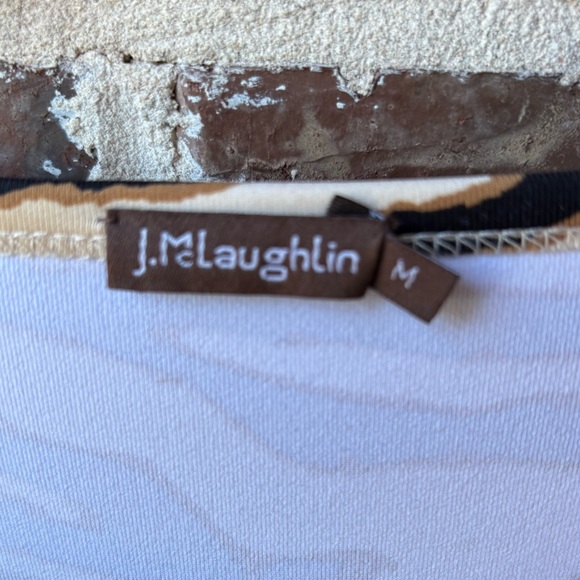 J. McLaughlin Animal Print Three-Quarter Sleeve Top Size Medium - Picture 3 of 9